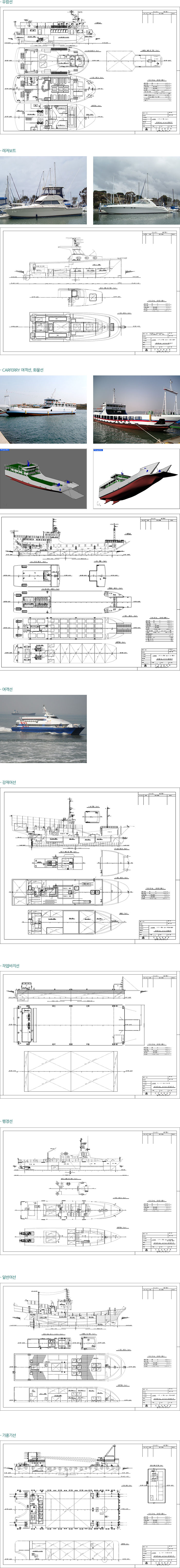 CARFERRY 여객선, 화물선 / 일반여객선 / 유람선 / FRP 어선 / 강재어선 / 예인선 관공선 / 선박건조에 대한 컨설팅 전문업체
